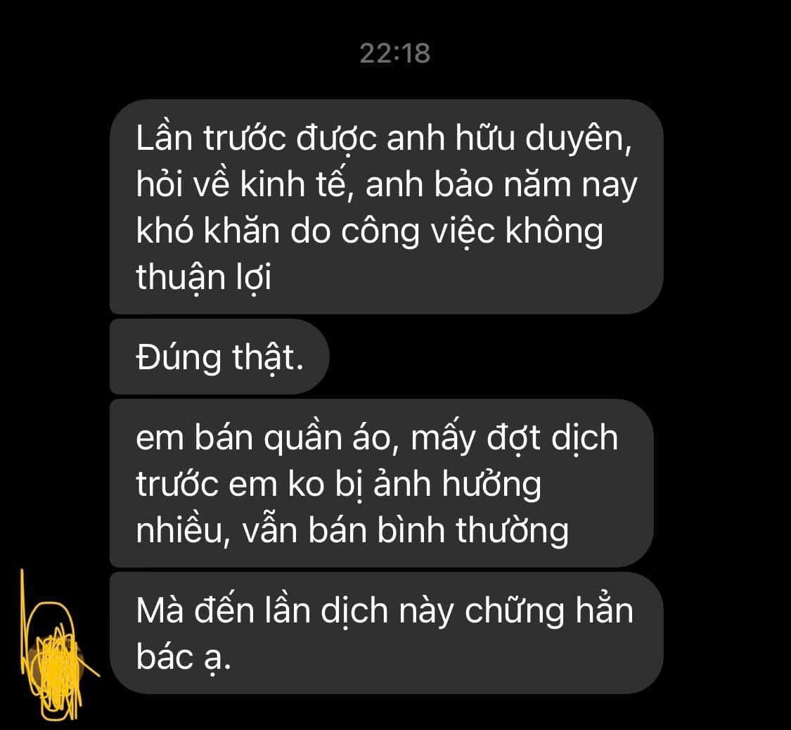 Ảnh chụp màn hình lời cảm nhận của Ngọc Thạch
