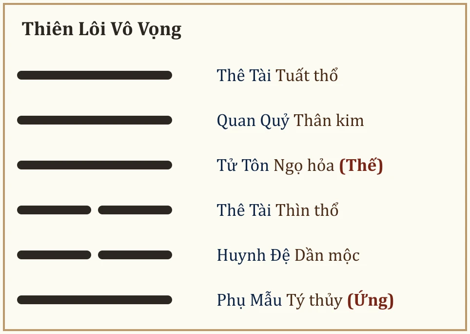 Quẻ Thiên Lôi Vô Vọng